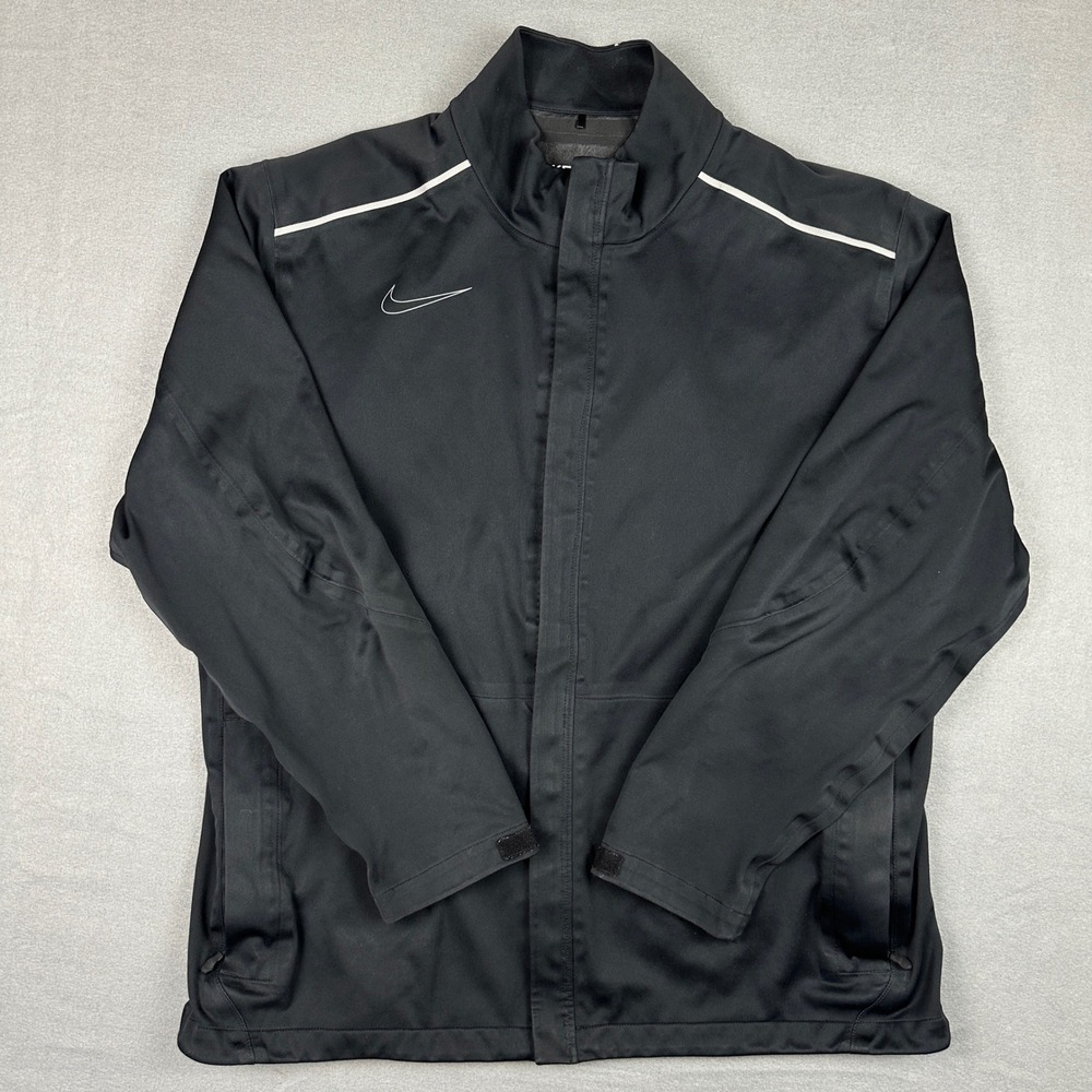 Nike Golf Storm-Fit 10 Jacket Mens XL Black Full Zip Rain Windbreaker Athletic